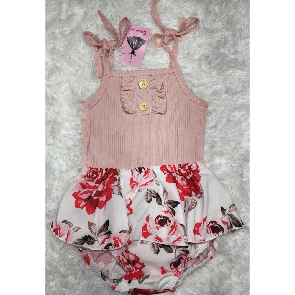 Floral Outfit, Size 90, Two-Piece Outfit, Baby Clothes, Summer Outfit, Pink